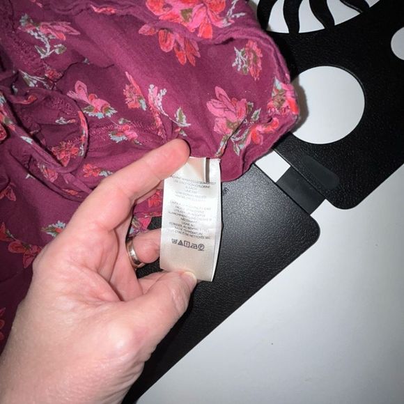 FREE PEOPLE AMANDA RUFFLE LONG SLEEVE TOP PINK SIZE S - Picture 11 of 12